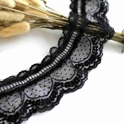 7 cm lățime, alb, negru, tul, plasă, țesătură, dantelă, rochie, guler, manșete, volane, pentru cusut, decorațiuni de îmbrăcăminte, artizanat.