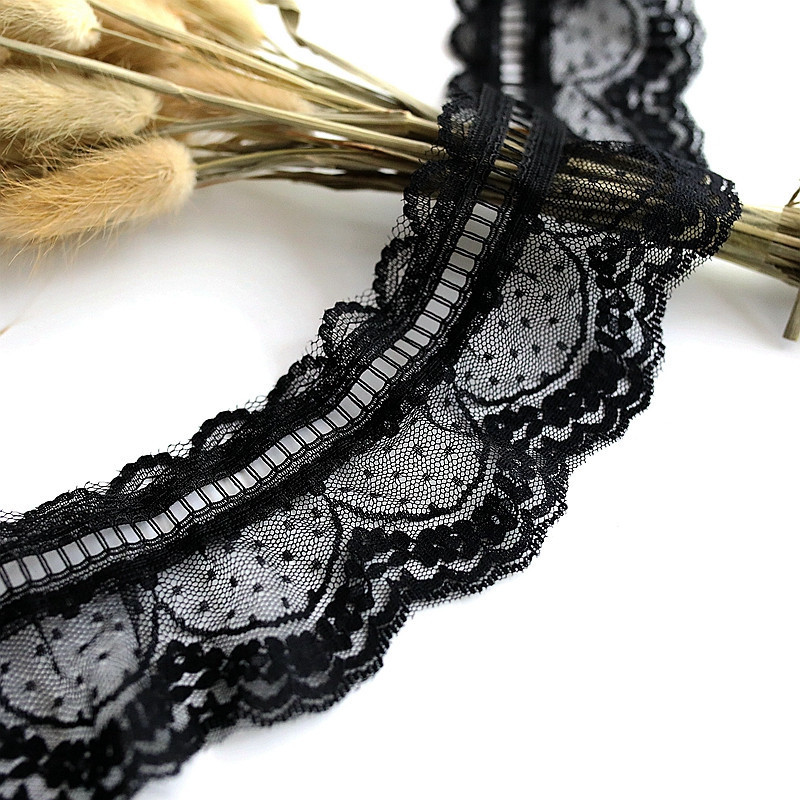 7 CM plats, balts, melns tills, audums, rokdarbi, mežģīnes, kleita, apkakle, aproces, volāni Apdare šūšanai, apģērba dekors.