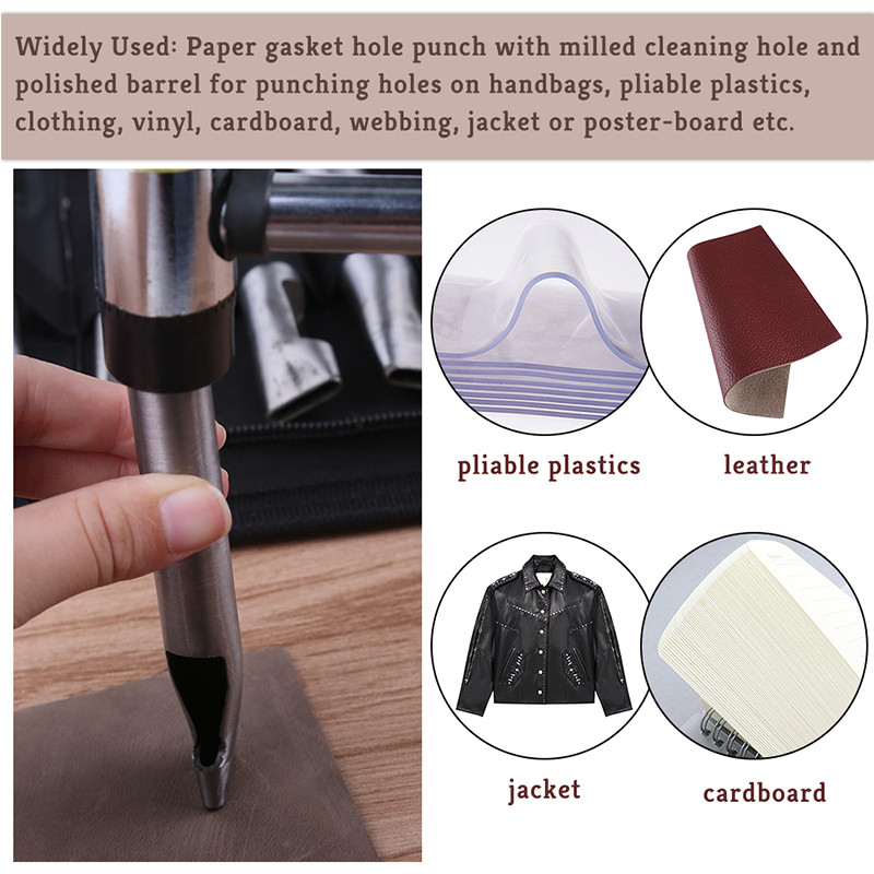 Ādas apaļas formas caurumu komplekts jostas pulksteņa aplīmēšanas blīve doba ādas sašūšanas siksna jostas kvadrātveida caurums, DIY instrumenti