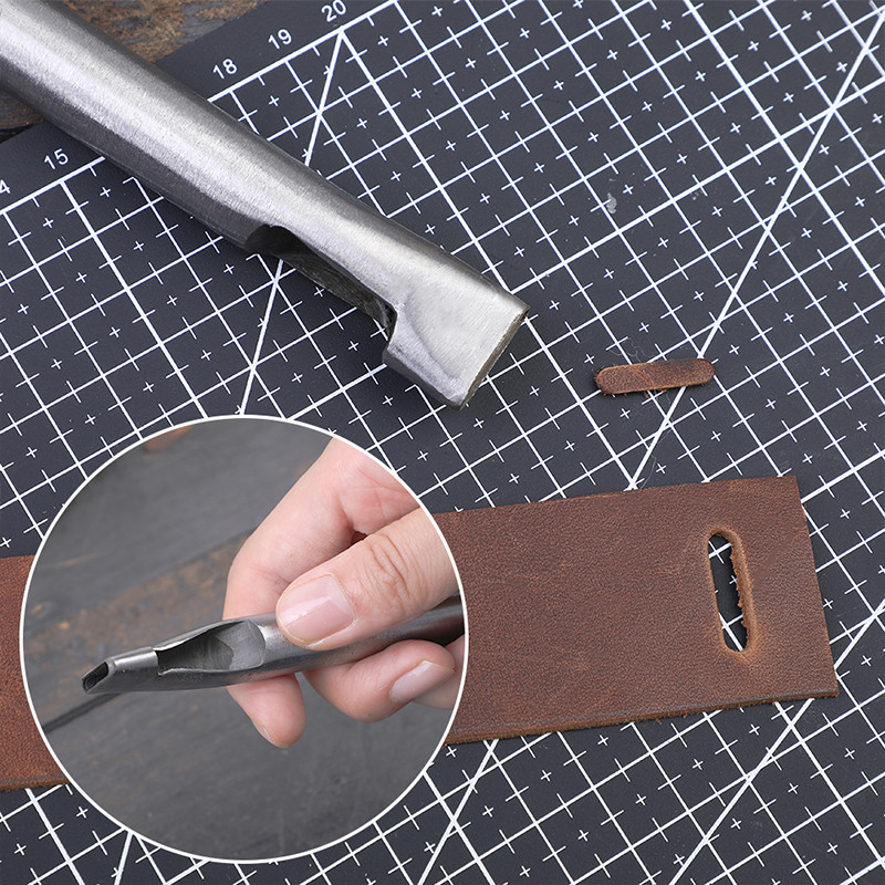 Ādas apaļas formas caurumu komplekts jostas pulksteņa aplīmēšanas blīve doba ādas sašūšanas siksna jostas kvadrātveida caurums, DIY instrumenti