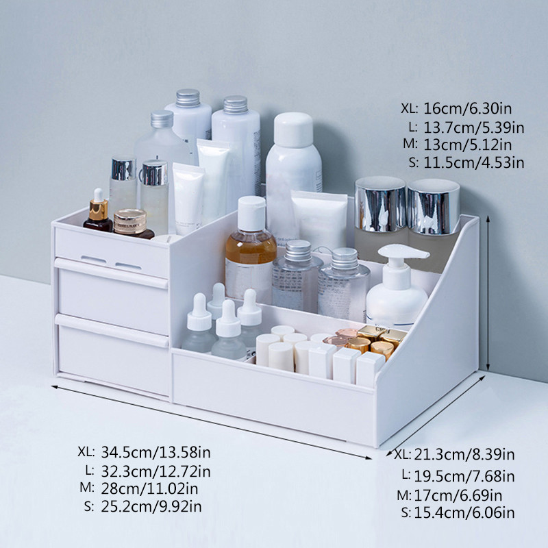 Kosmētikas līdzekļu aplauzums lielas ietilpības kosmētikas uzglabāšanas kastes organizators, darbvirsmas juvelierizstrādājumu nagu lakas kosmētikas atvilktnes konteiners