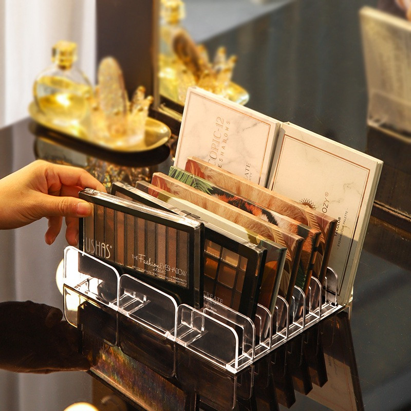 Jauns acu ēnu paletes organizators Acu pūderu uzglabāšanas paplāte Kosmētikas plaukts aplauzuma rīkiem nodalījuma turētājs sievietēm kosmētikas organizators