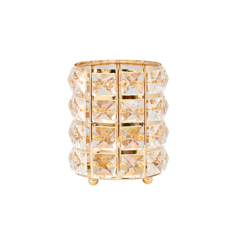 Europe Metal πινέλο μακιγιάζ θήκη αποθήκευσης δοκιμαστικό σωλήνα φρυδιών μολύβι οργάνωσης Bead Crystal βάζο κοσμήματα Diamond Cosmetic Box lw037