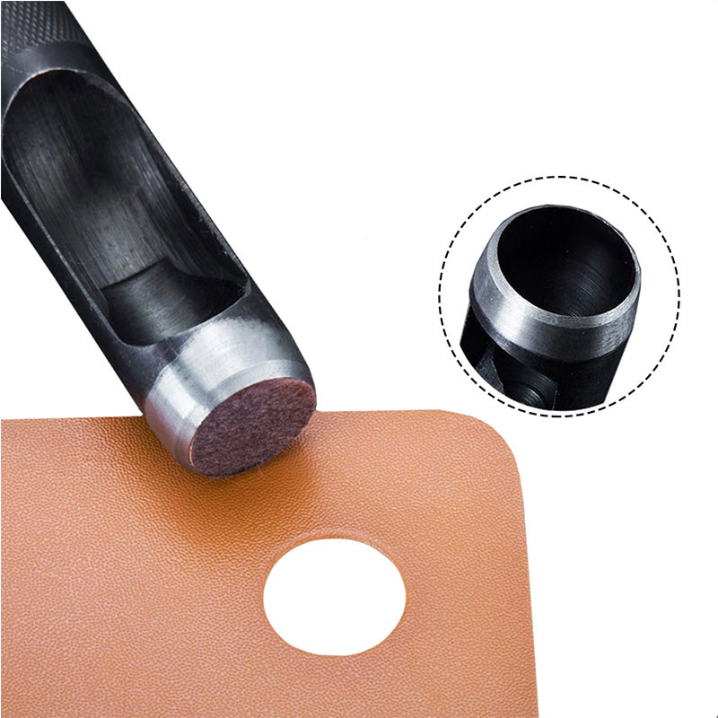 LMDZ 1gab 11 izmēra apaļa oglekļa tērauda ādas rokdarbu kāta dobuma caurumotājs 1 mm–10 mm ādas jostas blīves caurumošanas instrumentiem