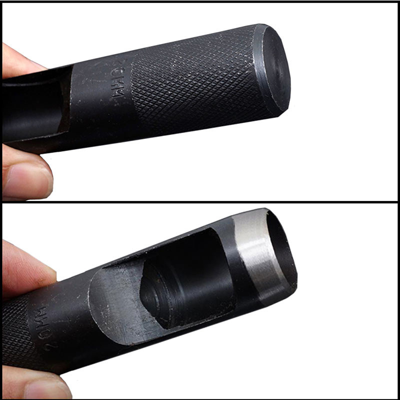 LMDZ 1gab 11 izmēra apaļa oglekļa tērauda ādas rokdarbu kāta dobuma caurumotājs 1 mm–10 mm ādas jostas blīves caurumošanas instrumentiem
