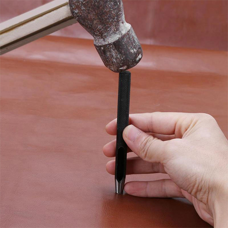 LMDZ 1gab 11 izmēra apaļa oglekļa tērauda ādas rokdarbu kāta dobuma caurumotājs 1 mm–10 mm ādas jostas blīves caurumošanas instrumentiem