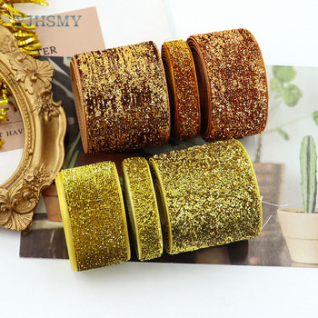 Glitter Ribbon Metallic Ribbon 5 Yards, Glitter Ribbon for Gifts Wrapping Crafts Baby Shower Holiday ​Διακόσμηση Floral Design