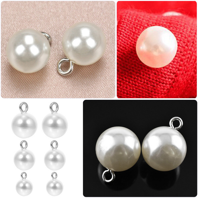 Matu aksesuāri Dekoratīvās pērļu pogas Apģērbs Kāzu kleita Šūšana DIY Sakausējums Stikla Dekorācijas Apģērbi Vintage