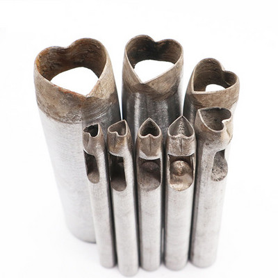 Augstas kvalitātes sirds formas ādas griezēja naža veidnes DIY rīki Vienas formas govs ādas caurumu griezēja rokas perforators