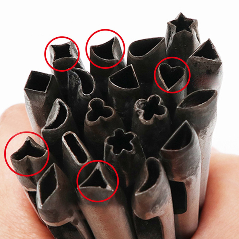 Augstas kvalitātes sirds formas ādas griezēja naža veidnes DIY rīki Vienas formas govs ādas caurumu griezēja rokas perforators