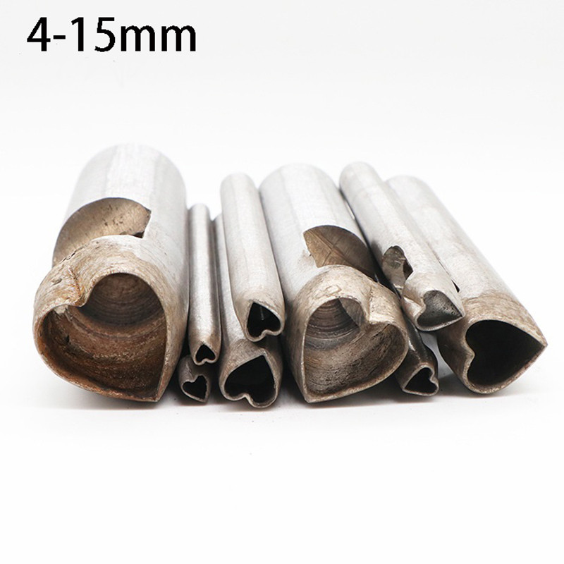 Augstas kvalitātes sirds formas ādas griezēja naža veidnes DIY rīki Vienas formas govs ādas caurumu griezēja rokas perforators