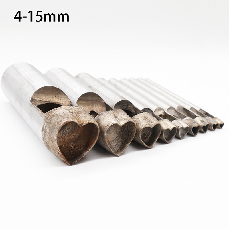 Augstas kvalitātes sirds formas ādas griezēja naža veidnes DIY rīki Vienas formas govs ādas caurumu griezēja rokas perforators