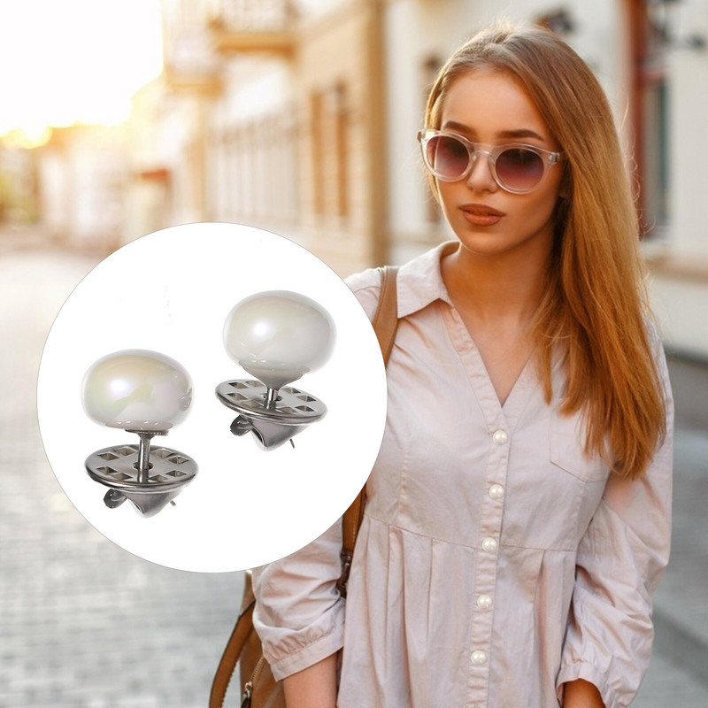 20 gab. Krekls Metāla pogas Sieviešu piespraudes piespraudes uzvalks Veste nomaiņa Pērļu drošības pogas Tūlītēji noņemama sprādze Bez nagiem