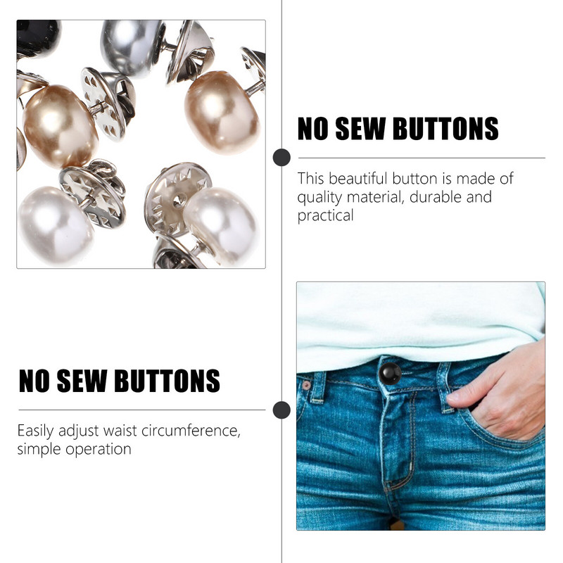 20 gab. Krekls Metāla pogas Sieviešu piespraudes piespraudes uzvalks Veste nomaiņa Pērļu drošības pogas Tūlītēji noņemama sprādze Bez nagiem