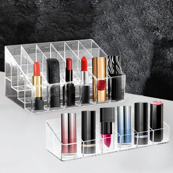 Clear 24 Grid Lipstick Stand Θήκη Makeup Organizer Storage Box Κραγιόν Display Stand Θήκη Cosmetic Cosmetics Organizer Box