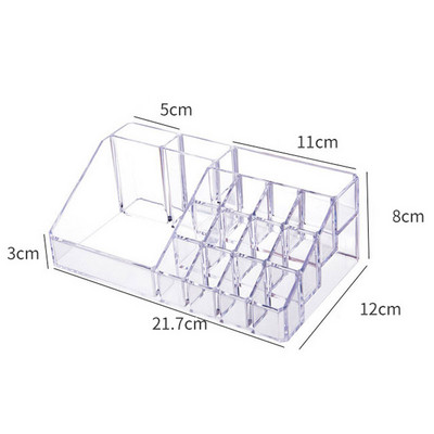 Caurspīdīgs 24 Grid lūpu krāsas statīva futrālis grima organizatora uzglabāšanas kaste Lūpu krāsas displeja statīva turētājs Kosmētikas kosmētikas organizatora kaste