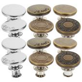 12 vnt. Reguliuojamos metalinės sagos džinsinio audinio nuimamas pakaitinis neslystantis kelnių lydinys be siuvimo tvirtinimo elementų metalinis