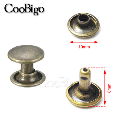 100 Komplekti 10 mm Ādas kniede, dubultā vāciņš, kniedes, tapas, smailes, metāls, DIY, rokassomu josta, apģērba apavi, mājdzīvnieku apkakles, dekors, rokdarbu piederumi.