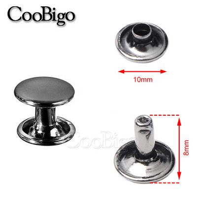 100 Komplekti 10 mm Ādas kniede, dubultā vāciņš, kniedes, tapas, smailes, metāls, DIY, rokassomu josta, apģērba apavi, mājdzīvnieku apkakles, dekors, rokdarbu piederumi.