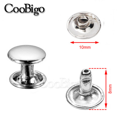 100 Komplekti 10 mm Ādas kniede, dubultā vāciņš, kniedes, tapas, smailes, metāls, DIY, rokassomu josta, apģērba apavi, mājdzīvnieku apkakles, dekors, rokdarbu piederumi.