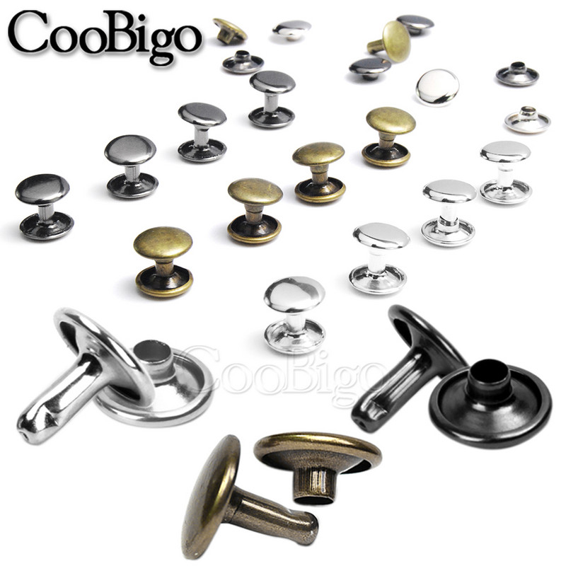 100 Komplekti 10 mm Ādas kniede, dubultā vāciņš, kniedes, tapas, smailes, metāls, DIY, rokassomu josta, apģērba apavi, mājdzīvnieku apkakles, dekors, rokdarbu piederumi.