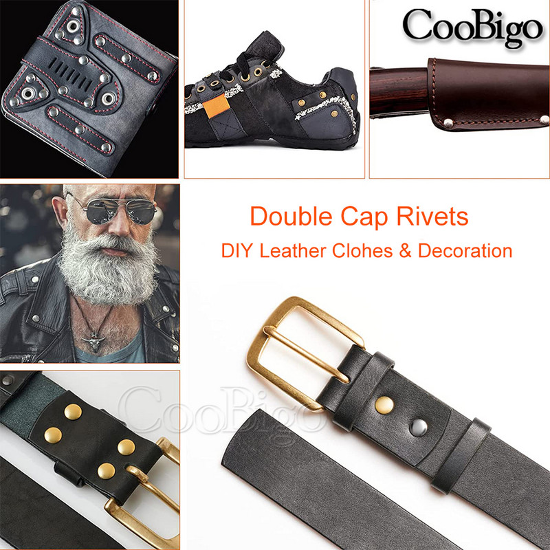 100 Komplekti 10 mm Ādas kniede, dubultā vāciņš, kniedes, tapas, smailes, metāls, DIY, rokassomu josta, apģērba apavi, mājdzīvnieku apkakles, dekors, rokdarbu piederumi.