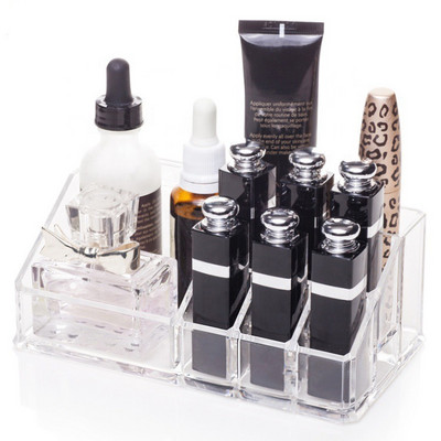 Akrilo makiažo organizatorius lūpų dažų nagų lako laikymo dėžutė Jewerly Organizer makiažo šepetėlio laikiklis vonios kambario kosmetikos laikymo dėžutė