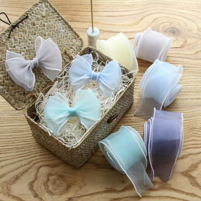 40mm Szélesség Gyöngyszegély Selyem Organza Szalag Csipke Anyag Szalag Hajdísz Varró Szövet Ruha Dekor Kézzel Készített Kellékek