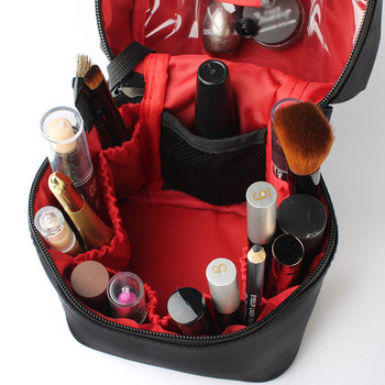 Органайзер за грим във формата на варел за пътуване Дамски козметични тоалетни принадлежности Чанта за измиване с цип Дамска кутия за гримове за пътуване Аксесоари Консумативи