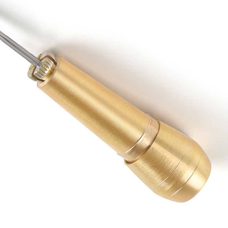 Αντικαταστάσιμη χάλκινη λαβή Awls DIY Δερμάτινη Σκηνή Ράψιμο Σουβίλι Παπούτσια Επισκευής Εργαλείο ραφής χειροτεχνίας Awl Punch Hole Δερμάτινα εργαλεία