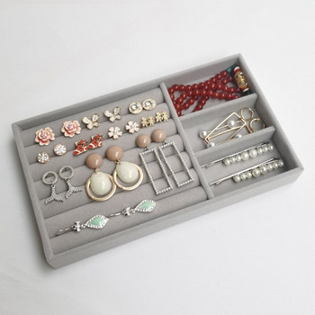 1 τεμ. Velvet Jewelry Box Organizer DIY Σκουλαρίκι κολιέ Δαχτυλίδι κοσμήματα Δίσκος προβολής Φορητό κουτί αποθήκευσης Βιτρίνα κοσμημάτων