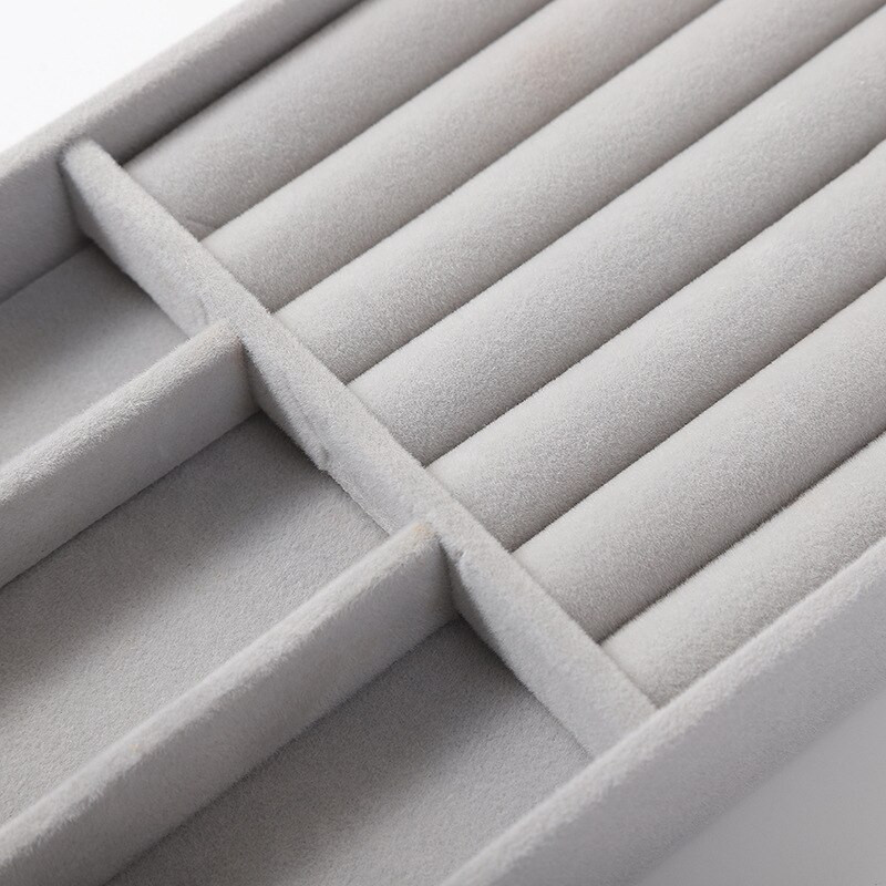 1db bársony ékszerdoboz-szervező barkács fülbevaló nyaklánc gyűrű ékszeres kijelzőtálca hordozható tárolódoboz ékszer vitrin