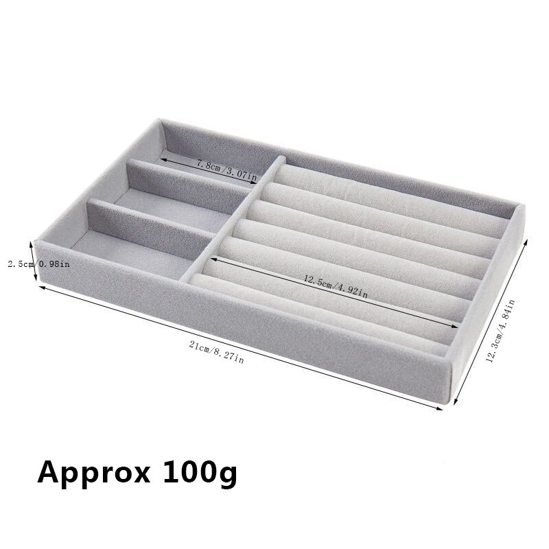 1db bársony ékszerdoboz-szervező barkács fülbevaló nyaklánc gyűrű ékszeres kijelzőtálca hordozható tárolódoboz ékszer vitrin