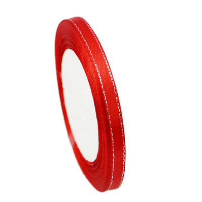 (25 jardi/rullī) 6 mm sudraba malu viena seja satīna lente vairumtirdzniecības dāvanu iesaiņošana Ziemassvētku dekorēšanas rokasgrāmata DIY lentes audums