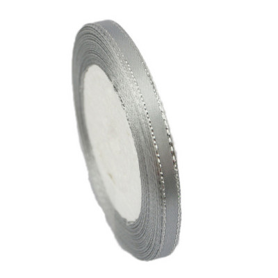 (25 jardi/rullī) 6 mm sudraba malu viena seja satīna lente vairumtirdzniecības dāvanu iesaiņošana Ziemassvētku dekorēšanas rokasgrāmata DIY lentes audums