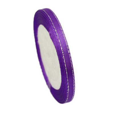 (25 jardi/rullī) 6 mm sudraba malu viena seja satīna lente vairumtirdzniecības dāvanu iesaiņošana Ziemassvētku dekorēšanas rokasgrāmata DIY lentes audums