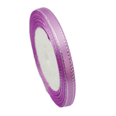 (25 jardi/rullī) 6 mm sudraba malu viena seja satīna lente vairumtirdzniecības dāvanu iesaiņošana Ziemassvētku dekorēšanas rokasgrāmata DIY lentes audums