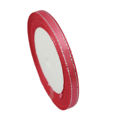 (25 jardi/rullī) 6 mm sudraba malu viena seja satīna lente vairumtirdzniecības dāvanu iesaiņošana Ziemassvētku dekorēšanas rokasgrāmata DIY lentes audums