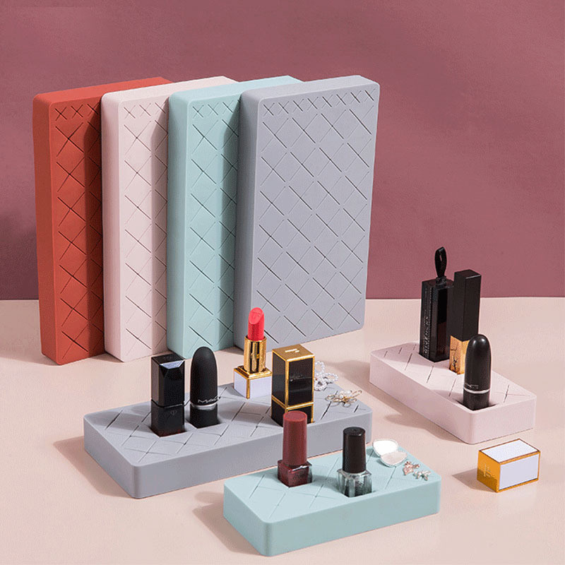 Κουτί αποθήκευσης καλλυντικών μακιγιάζ Επιτραπέζια οργάνωση Κουτί σιλικόνης με πολλαπλά πλέγματα μολύβι φρυδιών Βούρτσα κραγιόν για ράφι αποθήκευσης