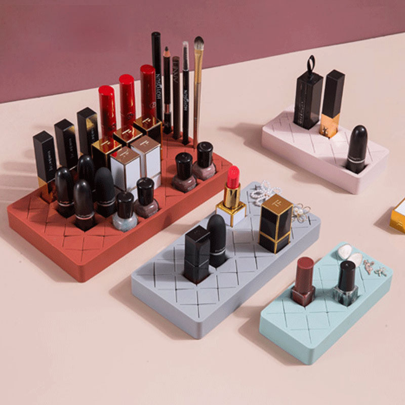 Κουτί αποθήκευσης καλλυντικών μακιγιάζ Επιτραπέζια οργάνωση Κουτί σιλικόνης με πολλαπλά πλέγματα μολύβι φρυδιών Βούρτσα κραγιόν για ράφι αποθήκευσης