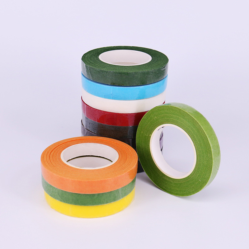 Ziedu papīra lente Vītnes vainags ziedu kāts Pašlīmējošā lente 30 jards 12 mm papīra amatniecības mākslīgie ziedi pašlīmējošā lente