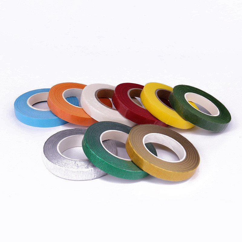 Ziedu papīra lente Vītnes vainags ziedu kāts Pašlīmējošā lente 30 jards 12 mm papīra amatniecības mākslīgie ziedi pašlīmējošā lente