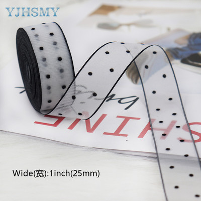 Átlátszó sifonszalag fekete bársonypontos organza szatén szalag átlátszó sifonszalag a Valentin-napi díszítéshez