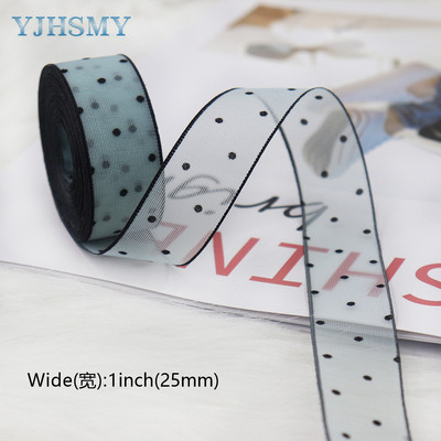 Átlátszó sifonszalag fekete bársonypontos organza szatén szalag átlátszó sifonszalag a Valentin-napi díszítéshez