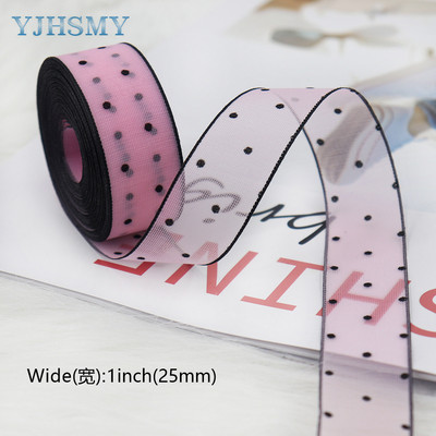 Átlátszó sifonszalag fekete bársonypontos organza szatén szalag átlátszó sifonszalag a Valentin-napi díszítéshez