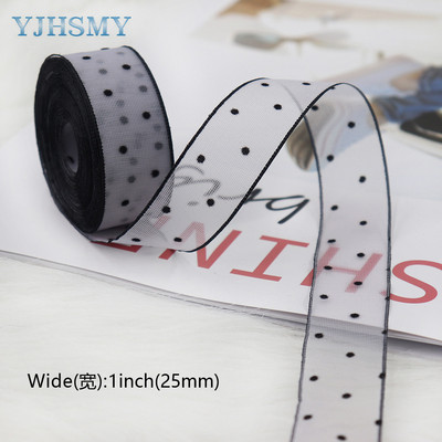 Átlátszó sifonszalag fekete bársonypontos organza szatén szalag átlátszó sifonszalag a Valentin-napi díszítéshez