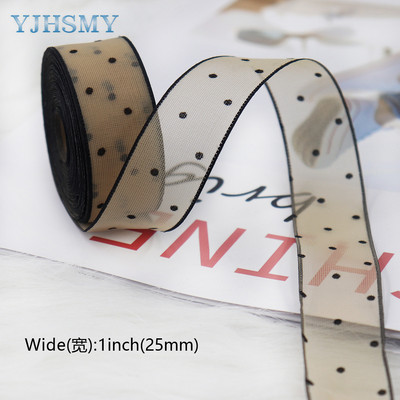 Átlátszó sifonszalag fekete bársonypontos organza szatén szalag átlátszó sifonszalag a Valentin-napi díszítéshez