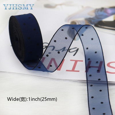 Átlátszó sifonszalag fekete bársonypontos organza szatén szalag átlátszó sifonszalag a Valentin-napi díszítéshez