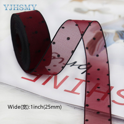 Átlátszó sifonszalag fekete bársonypontos organza szatén szalag átlátszó sifonszalag a Valentin-napi díszítéshez