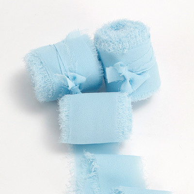 Rankų darbo šifono juostelė, šilko primenanti juostelė Vestuvių kvietimų įvyniojimas puokštės Medžiaginės juostelės Gimtadienio dekoracijos Dovanos